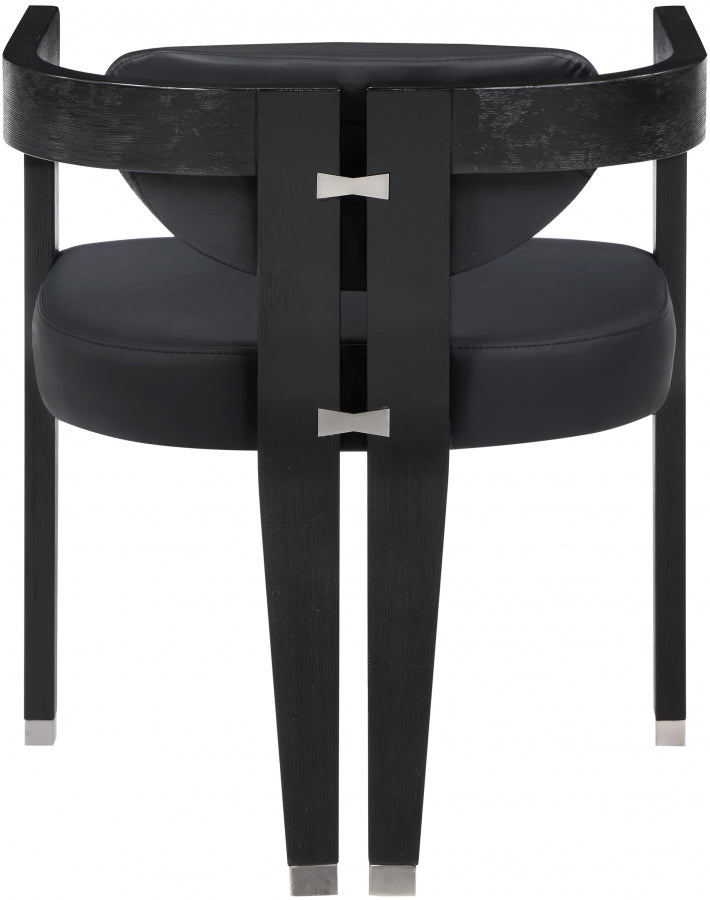 Carly Black Faux Leather Dining Chair