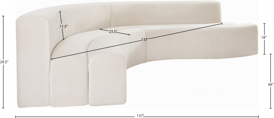 Curve Cream Sectional