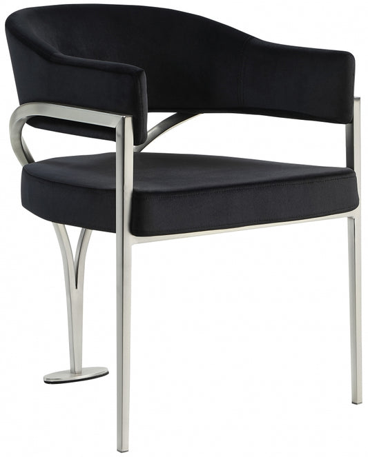 Milan Black Lining Leather Dining Chair