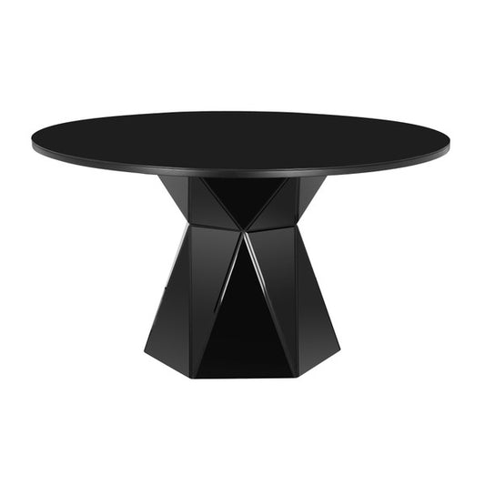 Park Ave Black  Glass Dining Table