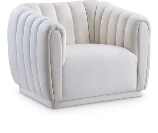 Lexi Cream Velvet Accent Chair