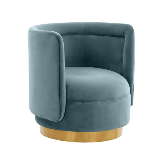 Mina Blue Swivel Accent Chair