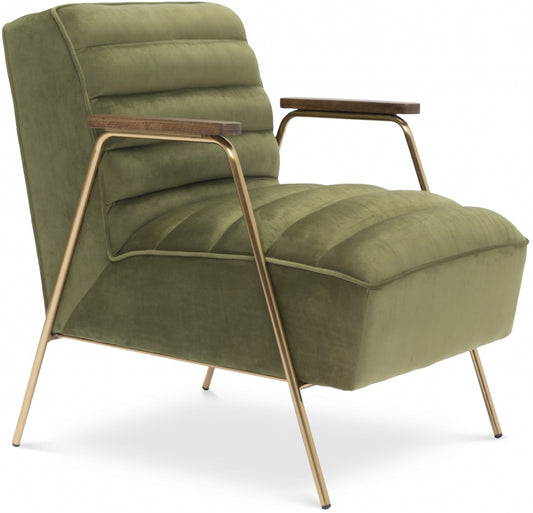 Milford Green Velvet Accent Chair