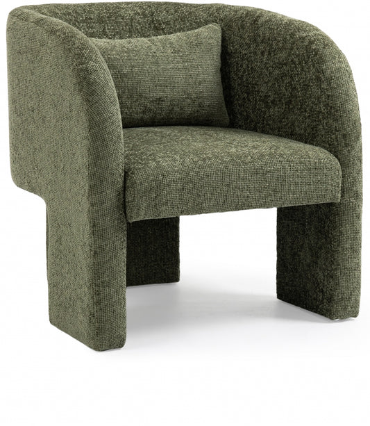 Lawyer Green Chenille Fabric Accent Chair