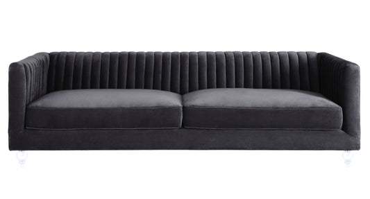 Isabella Grey Velvet Sofa