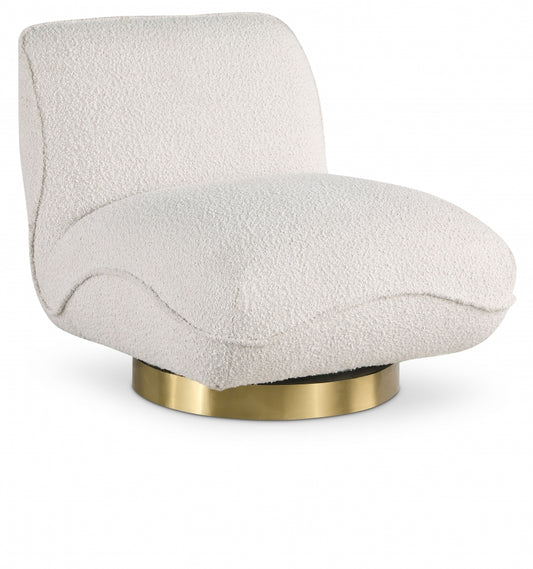 Hanna Cream Boucle Swivel Accent Chair