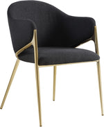 Nile Black Boucle Fabric Dining Chair