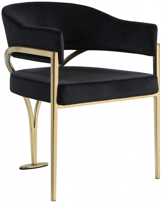 Milan Black Velvet Dining Chair