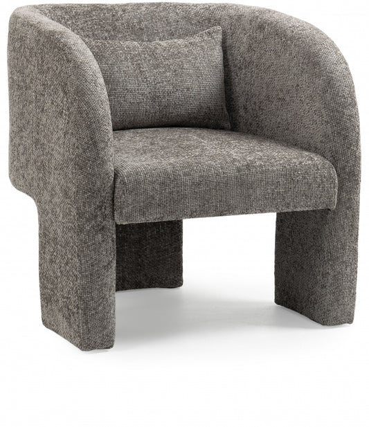 Lawyer Grey Chenille Fabric Accent Chair
