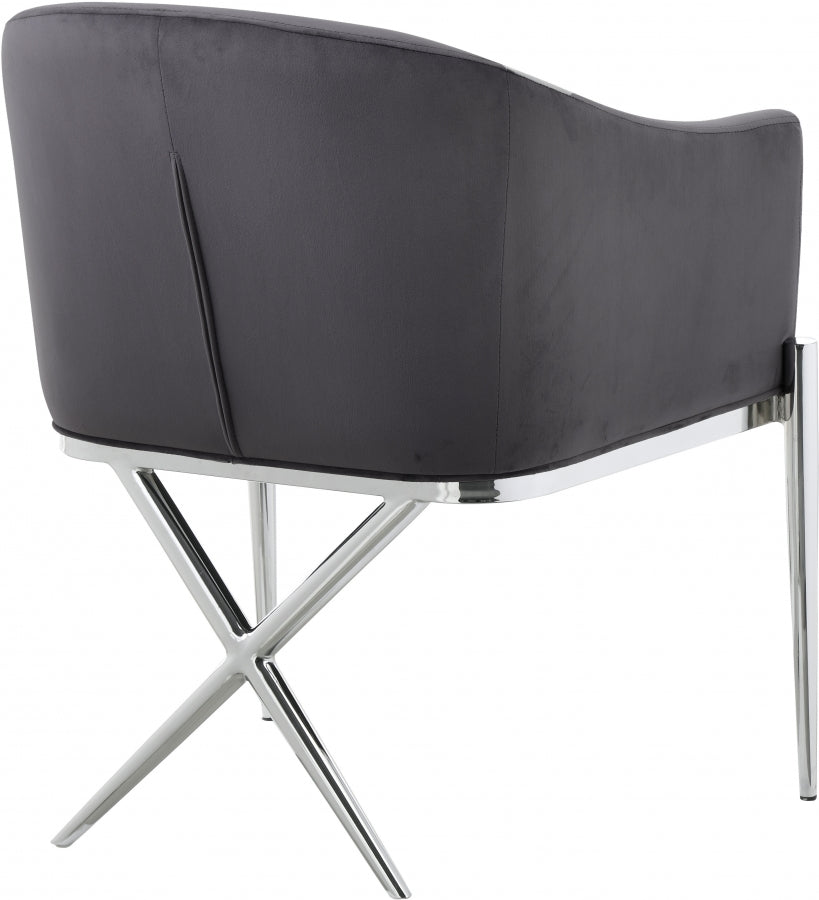 Calibur Grey/Silver Velvet Dining Chair