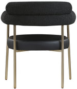 Batik Black Boucle and Faux Leather  Dining Chair