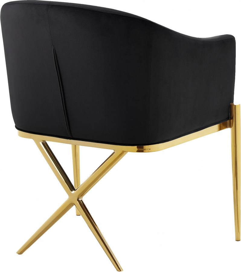 Calibur Black Velvet Dining Chair