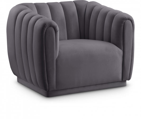 Lexi Grey Velvet Accent Chair