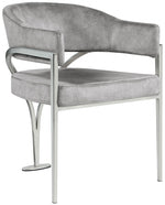 Milan Silver Lining Leather Dining Chair