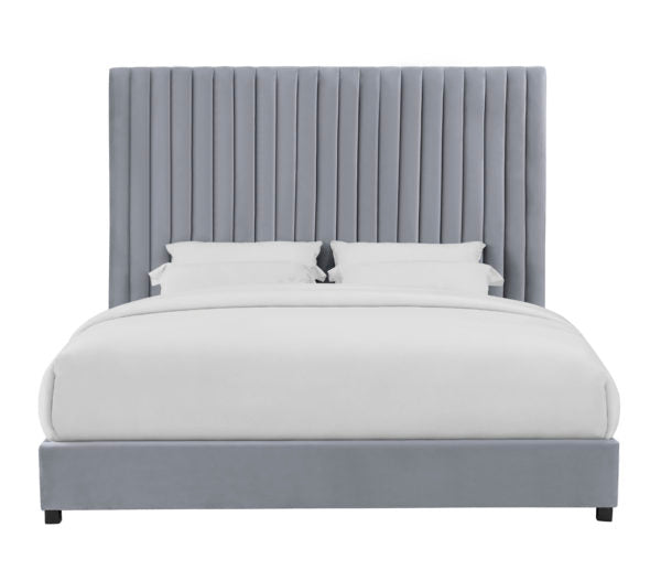 Belle Grey Velvet King Bed