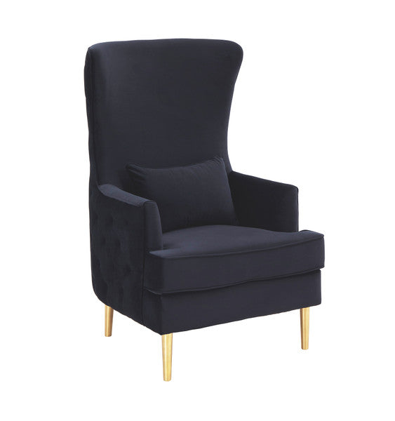 Aline Black Tall Tufted Back Accent Chair