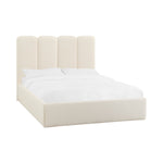 Lani Cream Velvet Queen Bed