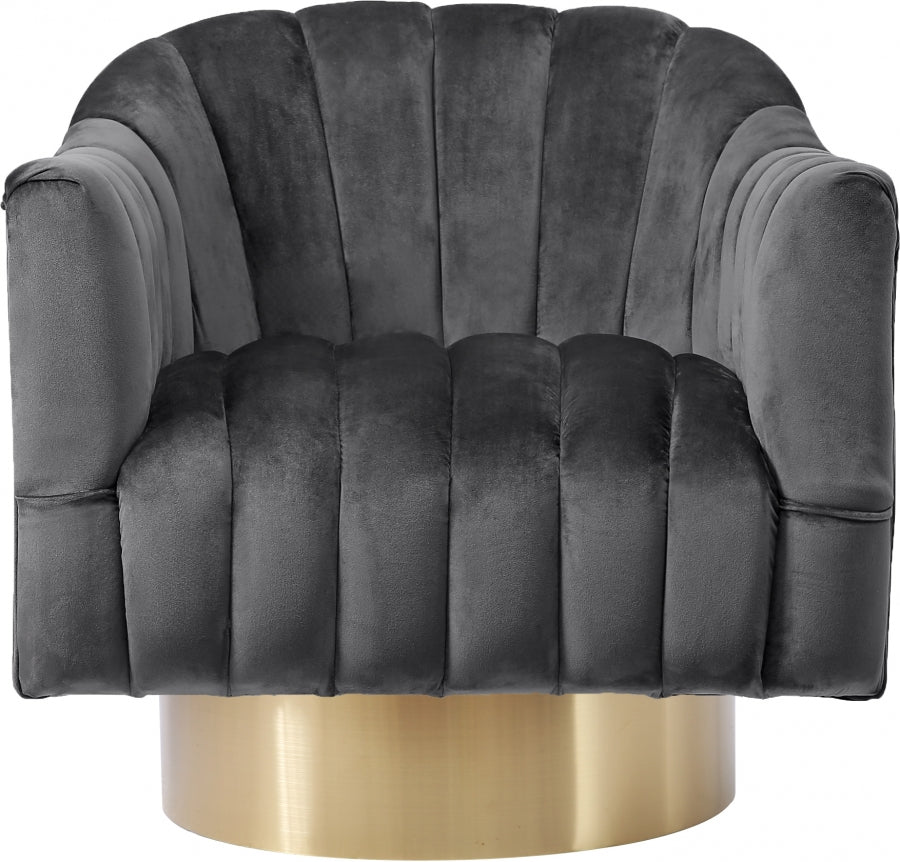 Marlin Grey Velvet Accent Chair