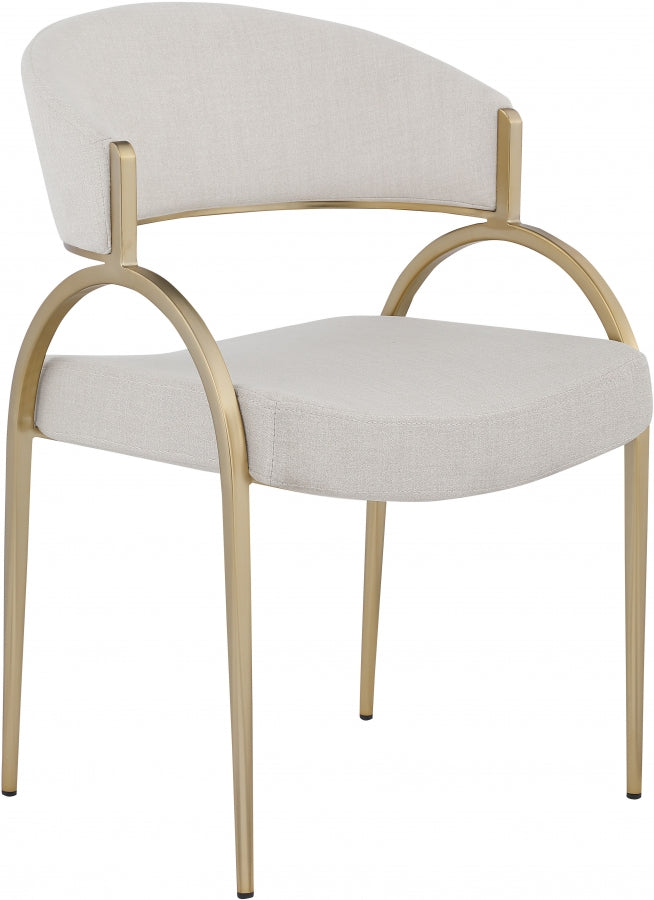 Livit Cream Brass Linen Dining Chair