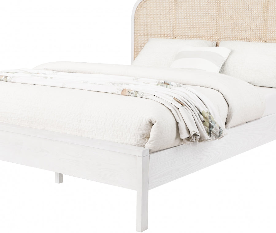 Ash White Wood Queen Bed