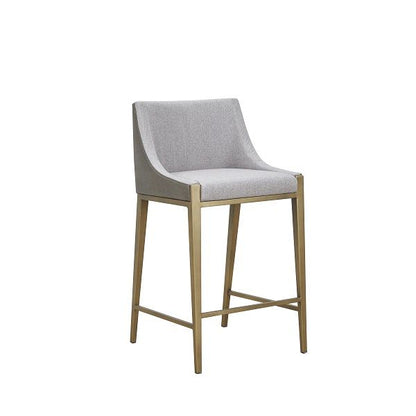 Fairview Grey and Brass Counter Stool
