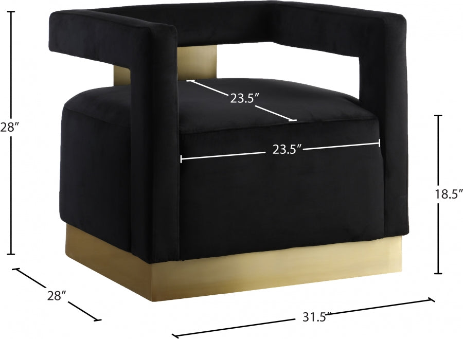 Mod Black Velvet Accent Chair