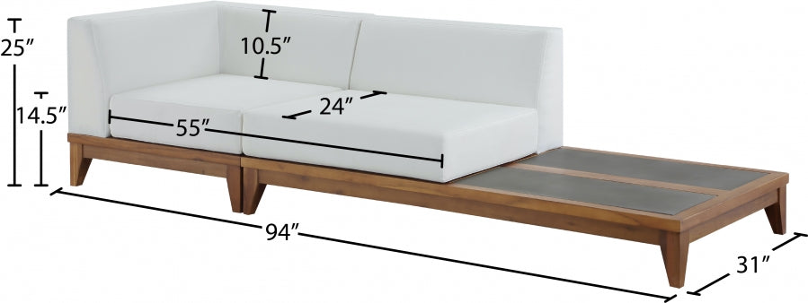 Rio Outdoor Off White Water Resistant Modular Sofa