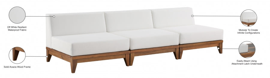 Rio Outdoor Off White Water Resistant Modular Sofa 3