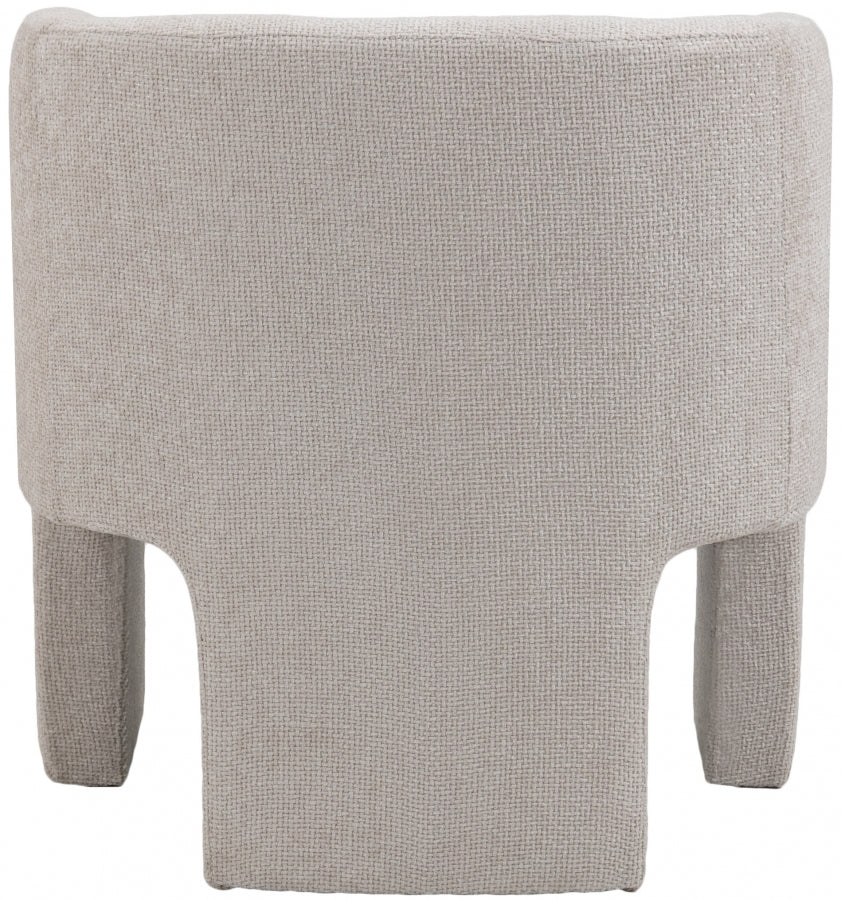 Lawyer Cream Chenille Fabric Accent Chair