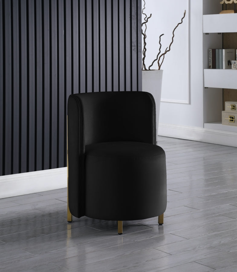 Runa Black Velvet Accent Chair