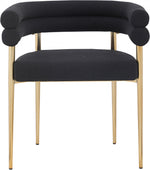 Vilna Velvet Black Boucle Dining Chair