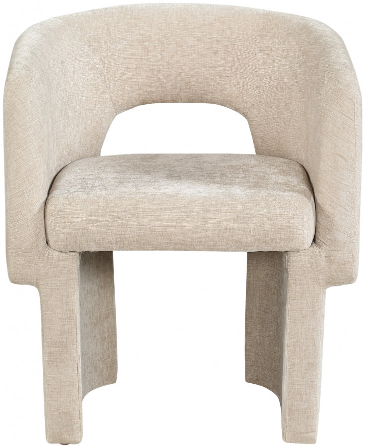 Chenille Beige Fabric Accent/ Dining Chair