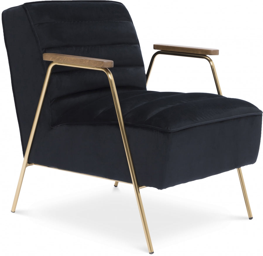 Milford Black Velvet Accent Chair