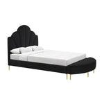 Lanka Black Velvet Queen Bed