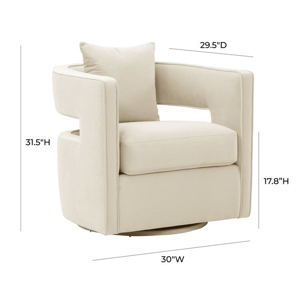 Lia Swivel Cream Accent Chair