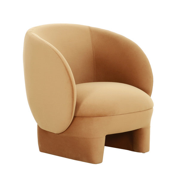 Tiki Cognac Velvet Accent Chair