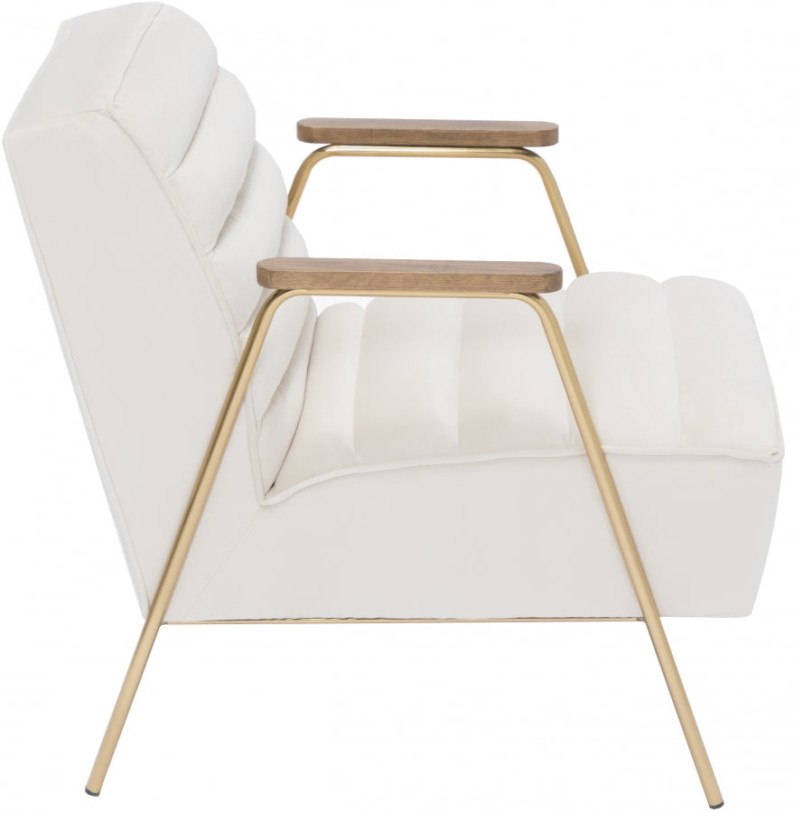 Milford Cream Velvet Accent Chair