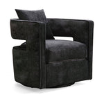 Lia Swivel Black Accent Chair