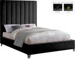 Zia Black Velvet King Bed