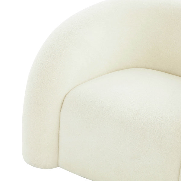 Camille Cream Velvet Swivel Accent Chair