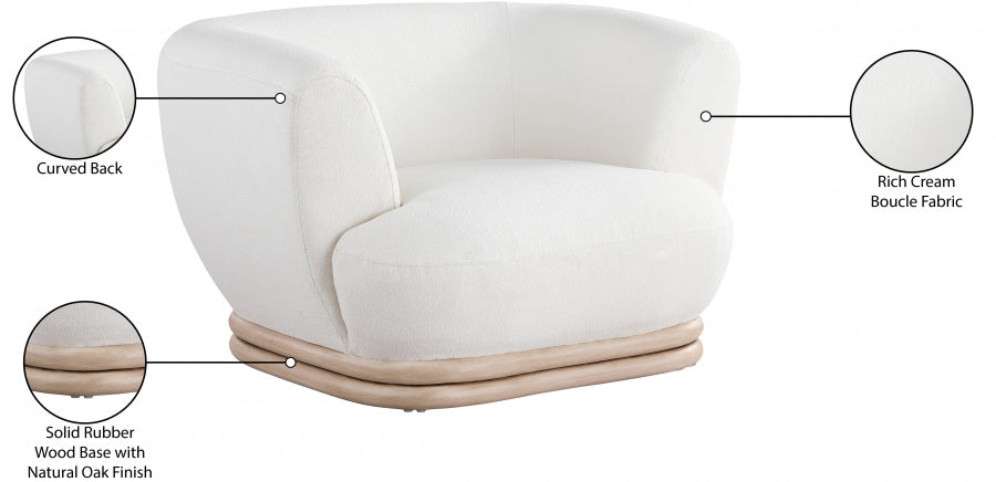 Kipton Cream Boucle Fabric Accent Chair