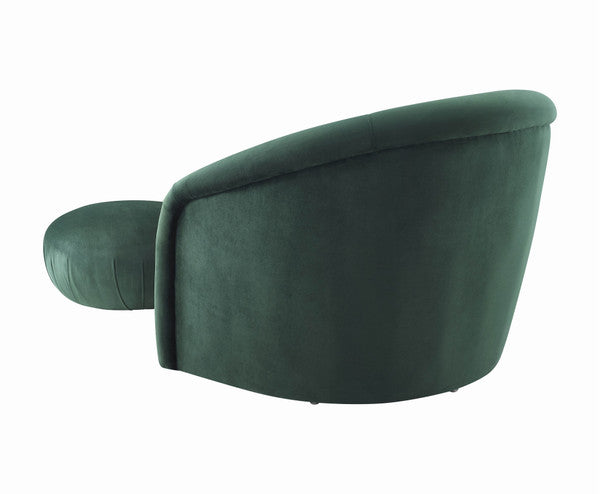 Finoli Forest Green Velvet Accent Chair + Ottoman Set