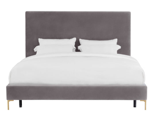 Likka Grey Velvet King Bed