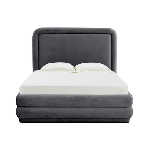 Rilla Grey Velvet King Bed