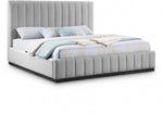 Rev Grey Linen Fabric Queen Bed