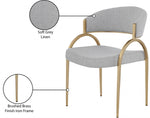 Livit Grey Brass Linen Dining Chair