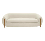 Essie Cream Chenille Textured Sofa