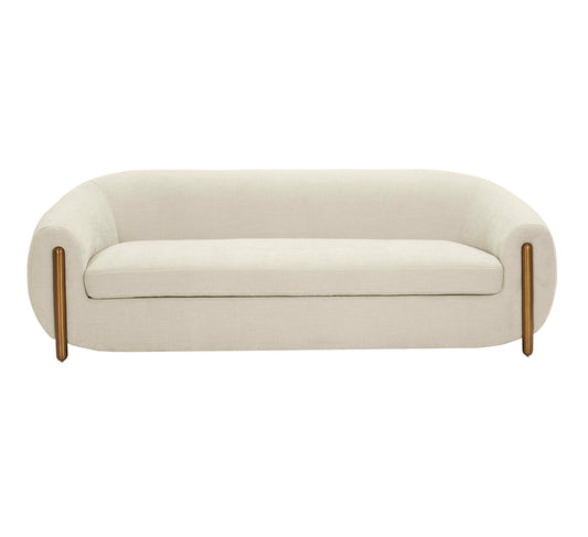 Essie Cream Chenille Textured Sofa