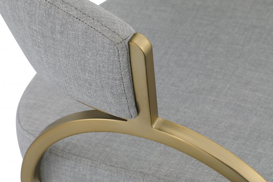 Livit Grey Brass Linen Dining Chair