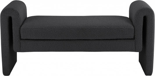 ILA Cream Black Fabric 51" Bench